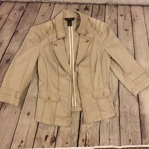 WHITE HOUSE BLACK MARKET KHAKI BLAZER